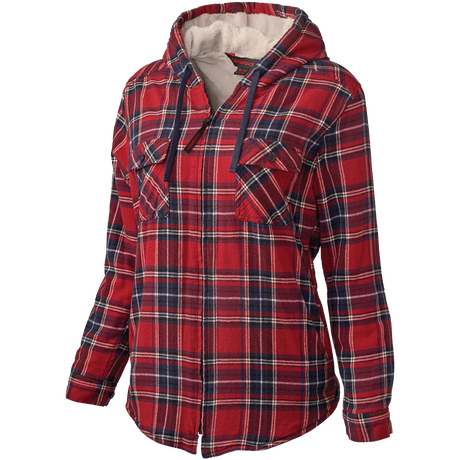 Women’s Plush Pile-Lined Hooded Flannel by Tough Duck - Style WS12