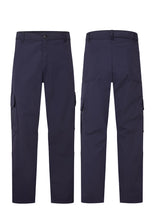 APN611 navy cargo pants, front and rear