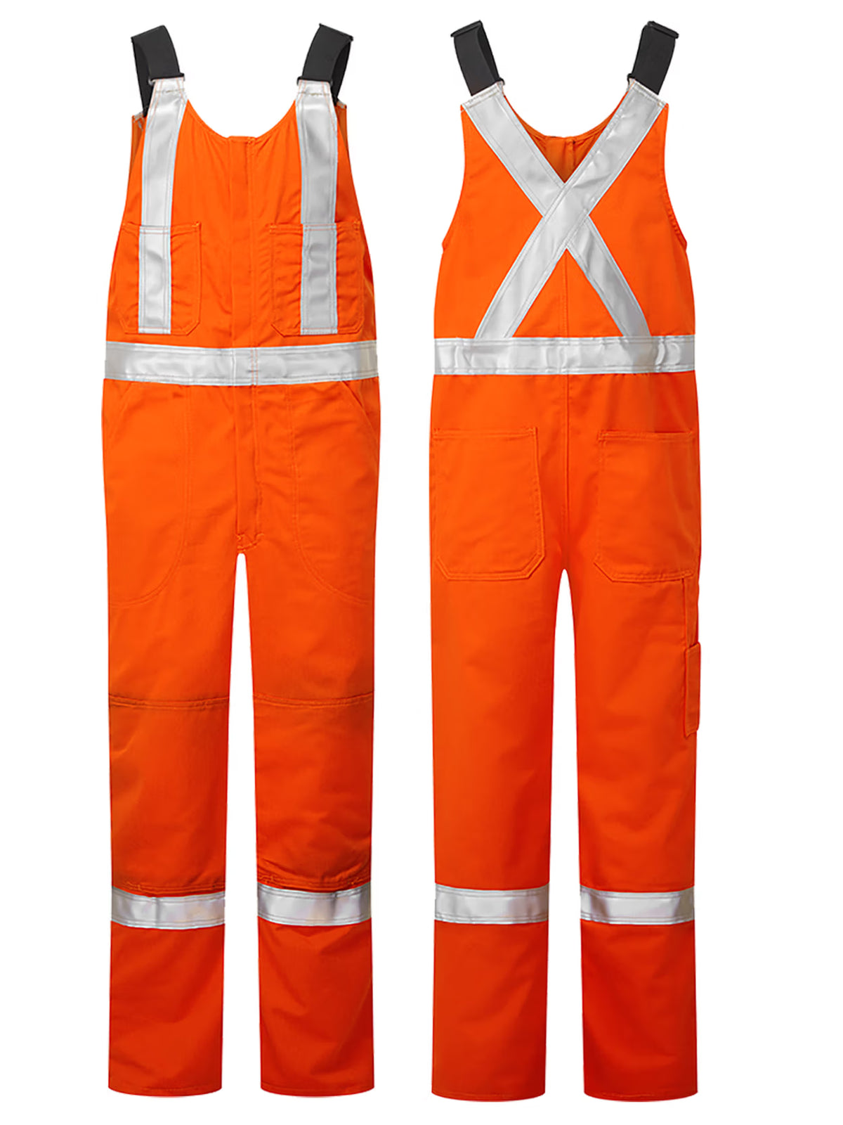 Avenger Style 422 orange hi-vis flame-resistant bib pants