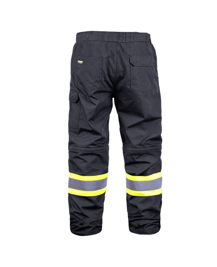 Black Hi-Vis Airflow Pants with Removable Legs by Terra Workwear - Style 116628