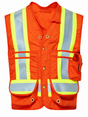 Orange Avenger 7 oz FR Surveyor Vest Style 1130, front view on white background
