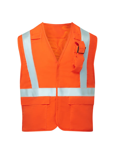 Orange Avenger yard vest by IFR Workwear, style 1715, front view