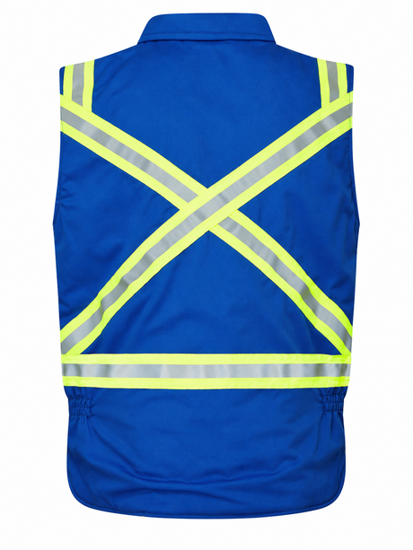 Royal Blue Avenger 9 oz Insulated Vest Style 240, back view on white background