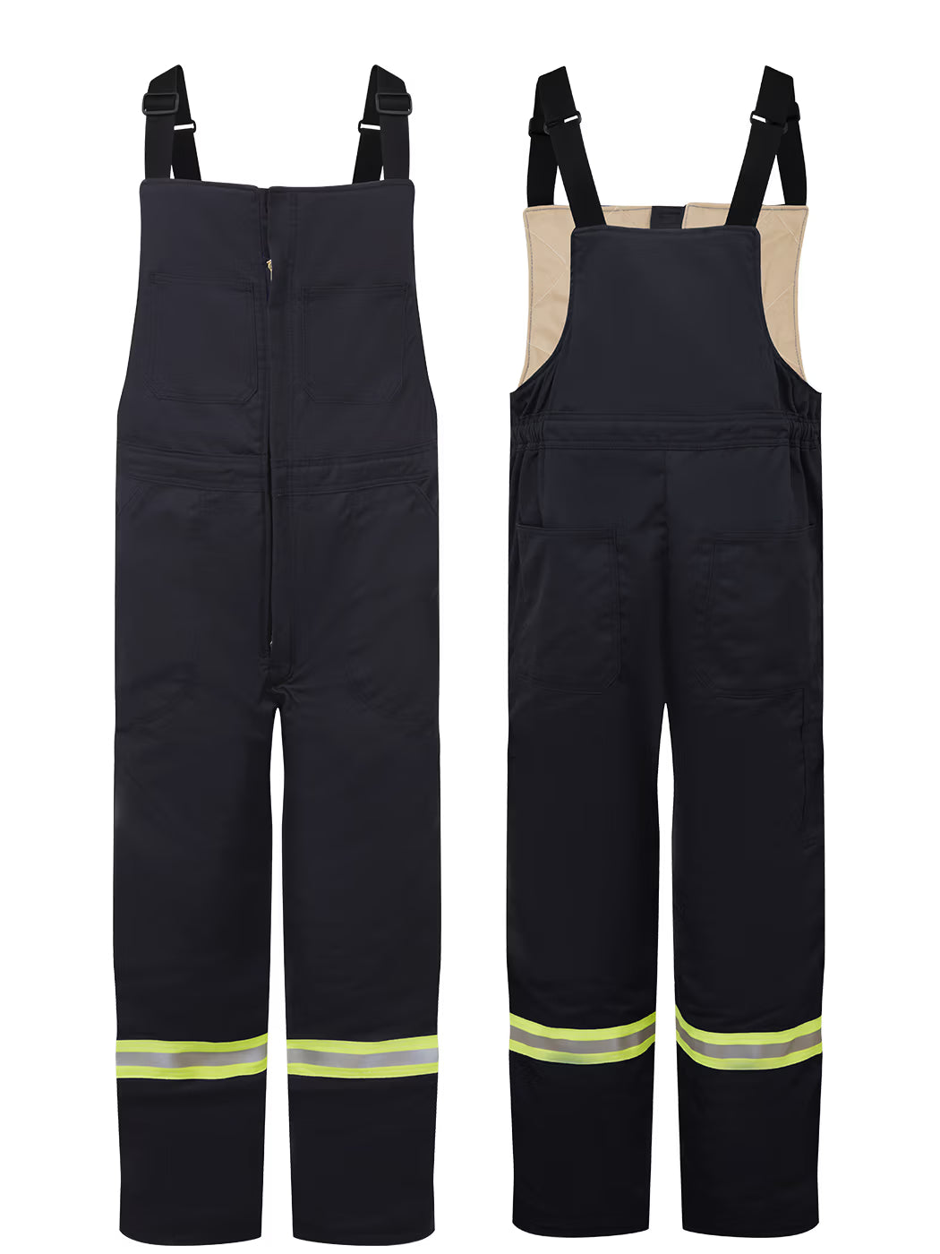 IFR Avenger 3225 insulated bib overalls — Navy, front and back views