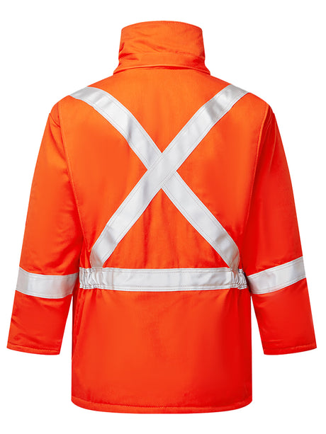 IFR Avenger 515 Hi-Vis insulated parka — Orange, back view