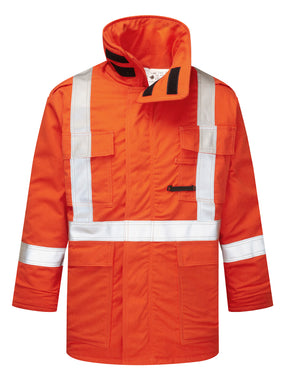 IFR Avenger 515 Hi-Vis insulated parka — Orange, front view
