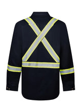 Avenger FR work shirt style 652 in navy – back