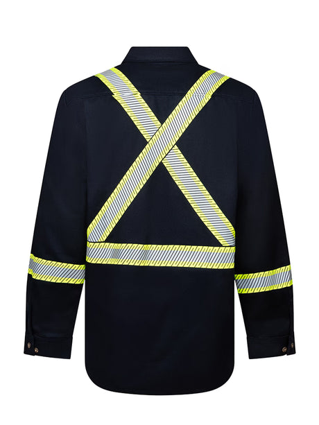 Avenger FR work shirt style 652 in navy – back