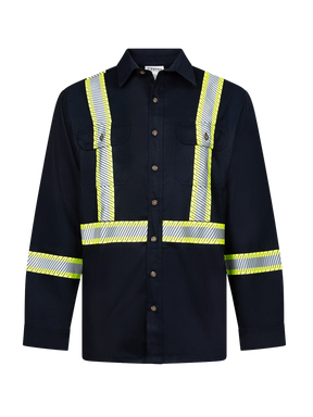 Avenger FR work shirt style 652 in navy – front