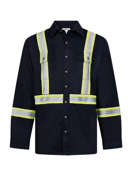 Avenger FR work shirt style 652 in navy – front