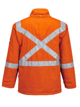 Portwest Bizflame FR621 insulated parka — Orange, back view