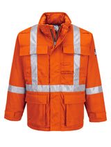 Portwest Bizflame FR621 insulated parka — Orange, front view