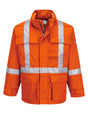 Portwest Bizflame FR621 insulated parka — Orange, front view