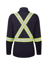 Women's Avenger FR work shirt style 673 in navy – back