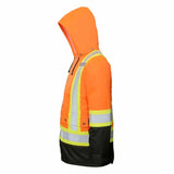 Jackfield 70-546RJ orange hi-vis 3-in-1 parka — outer parka side with hood