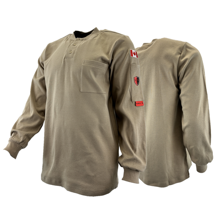 FR / Arc Flash Long Sleeve Henley T-Shirts by Atlas Workwear - Style 403