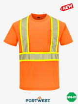 Hi-Vis Segmented Tape T-Shirt S/S by Portwest - Style CA112/CB112
