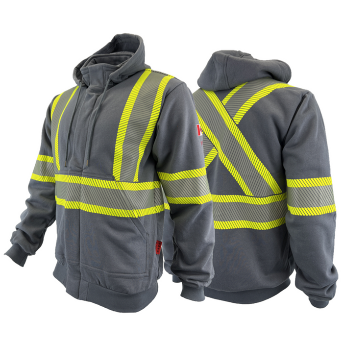 Zip-up FR / Arc Flash Hoodies w/ Segmented 4” Stripes by Atlas Workwear - Style 402