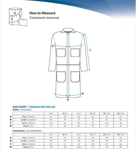 Navy Poly/Cotton Shop Coat by Wasip - Style 30127