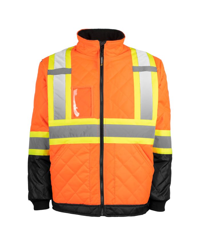 TERRA 116505 hi-vis quilted freezer jacket — Orange — front view