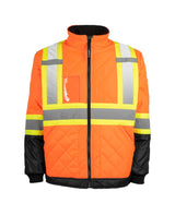 TERRA 116505 hi-vis quilted freezer jacket — Orange — front view
