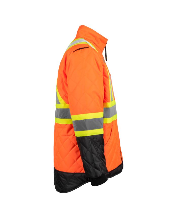 TERRA 116505 hi-vis quilted freezer jacket — Orange — side view
