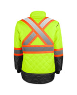 TERRA 116505 hi-vis quilted freezer jacket — Yellow — back view