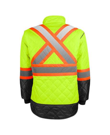 TERRA 116505 hi-vis quilted freezer jacket — Yellow — back view