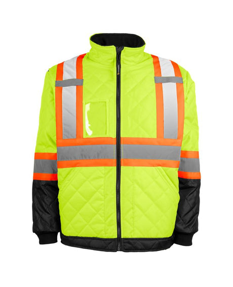 TERRA 116505 hi-vis quilted freezer jacket — Yellow — front view