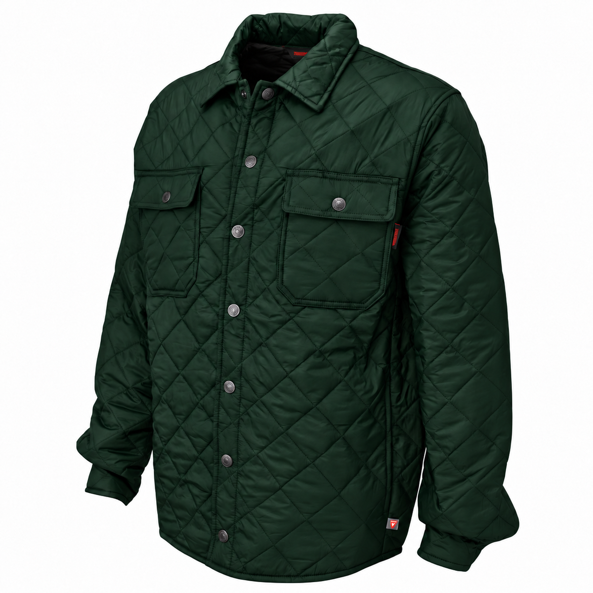 Tough Duck WS14 freezer shirt — dark Forest Green, front view