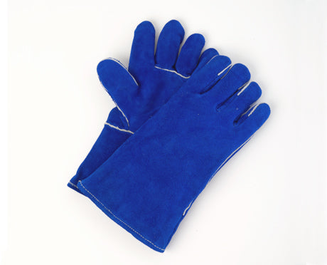 Premium Blue Split Leather Welders Gloves with Kevlar Stitching
