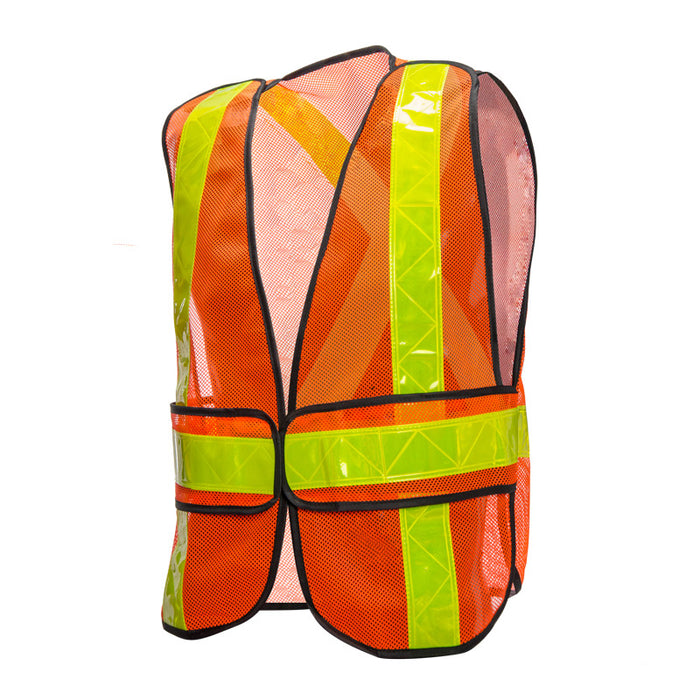 Orange 5 Pt. Tear-Away Traffic Vest by Ground Force - Style 58018