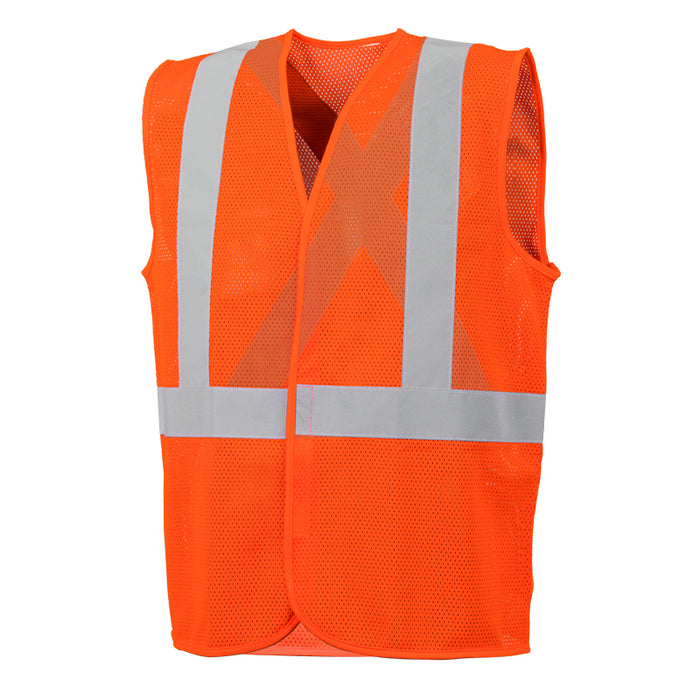 Orange Hi-Vis Economy Traffic Vest by Ground Force - Style TV7