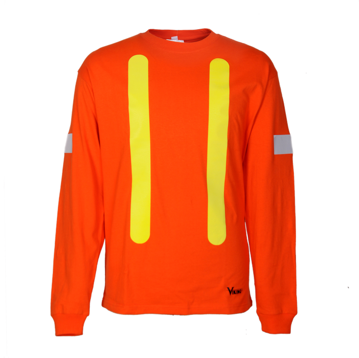 Viking® Safety Cotton Long Sleeve Shirt, Style 6017O - Orange