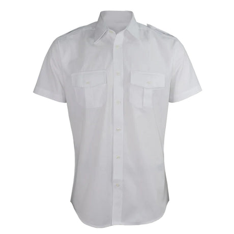 White Military Short Sleeve Shirt by GATTS Workwear - Style 657