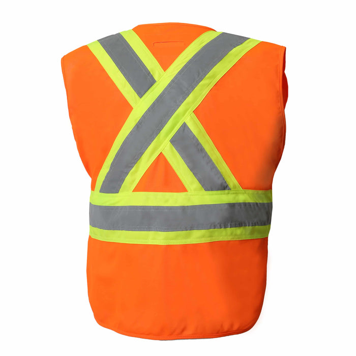 Hi-Vis Orange Polyester Safety Vest by Jackfield - Style 70-118