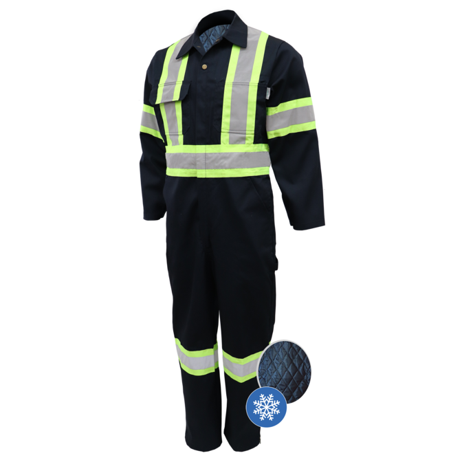Winter Lined Coverall with Hi-Visibility Striping by GATTS Workwear - Style 791XD4