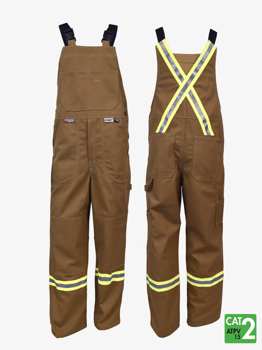 Avenger 12 oz. Brown Duck Bib Pants By IFR Workwear – Style 3122