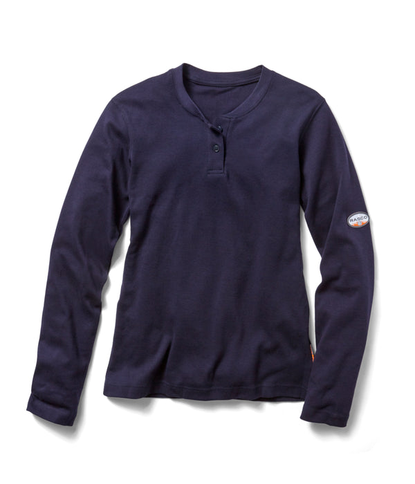 Rasco 6.1 oz. FR Flameshield Women's Henley T-Shirt - Style FR5101 - Navy