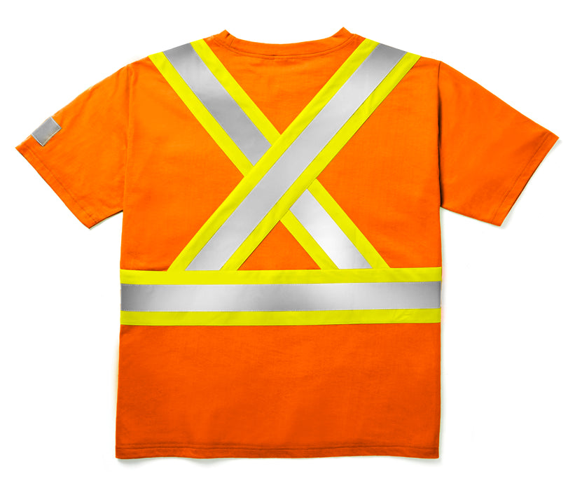 Rasco Hi Vis Birdseye Short Sleeve Safety Tee Shirt with Chest Pocket - Style HV006