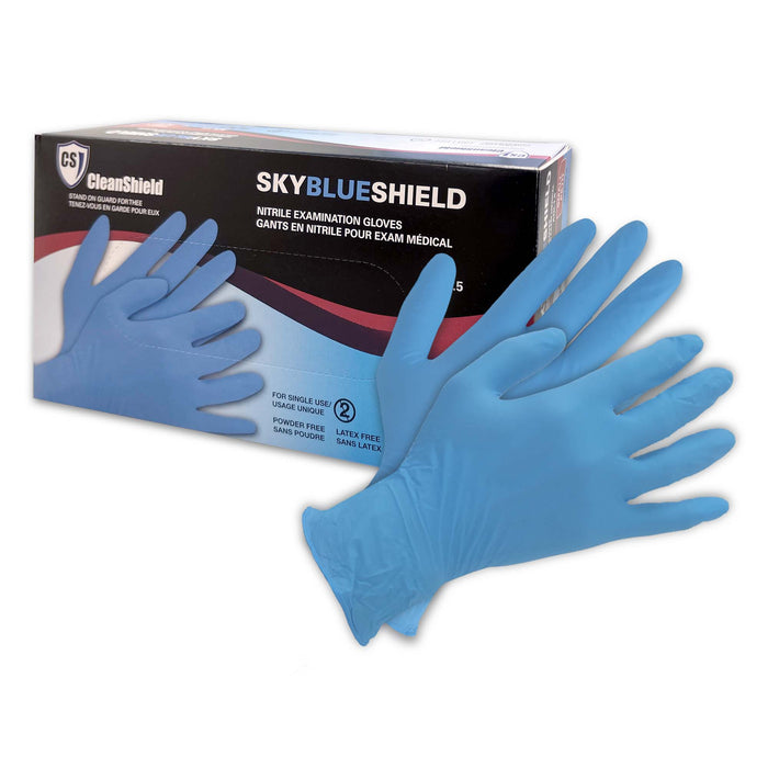 SkyBlue Shield Nitrile Examination Gloves - Style NSB50 - 5 Mil