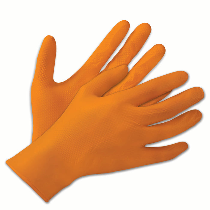 Orange Diamond Shield Nitrile Examination Gloves - Style NO80 - 8 Mil