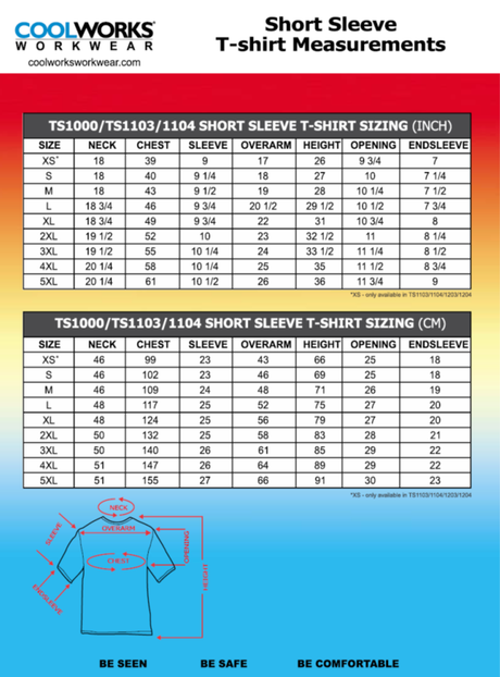 Coolworks Hi-Vis Micro-Fibre Short Sleeve T-Shirt - Style TS1103
