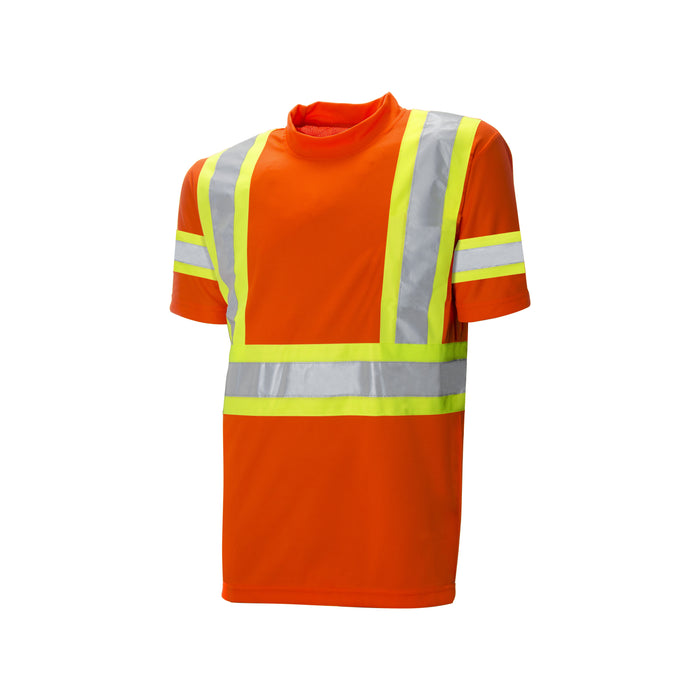 Hi-Vis Orange Polyester T-Shirt w/Arm Band by Ground Force - Style TT15
