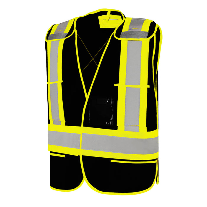 Hi-Vis Universal 5 Pt. Tear-Away Solid Traffic Vest by Ground Force - Style TV2