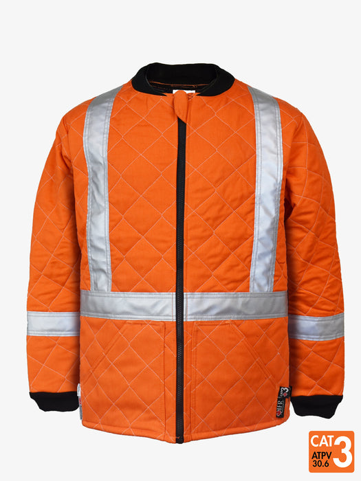 Hi-Vis Westex Ultrasoft FR Quilted Freezer Jacket by IFR Workwear - Style USO417