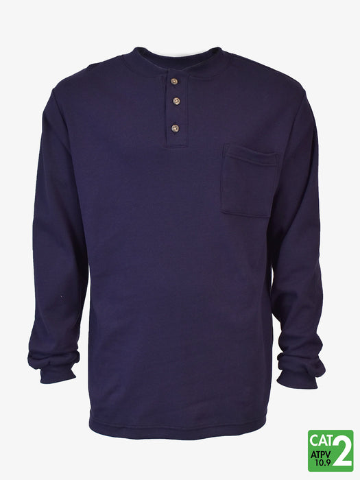 BKE Thermal Henley - Men's T-Shirts in Navy Tobacco
