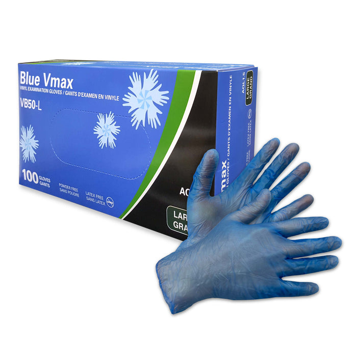 Blue Max Vinyl Examination Gloves - Style VB50 - 5 Mil