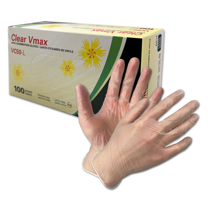 Clear Max Vinyl Examination Gloves - Style VC50 - 5 Mil