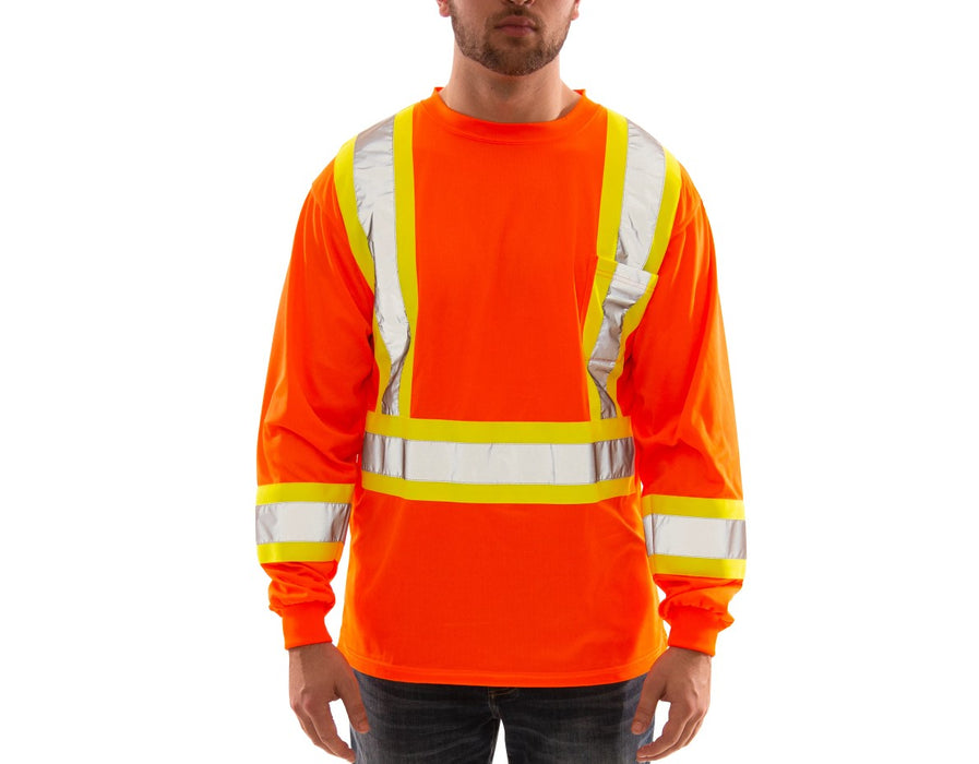 Hi-Vis Orange Job Sight Long Sleeve T-Shirt by Tingley - Style S75529C